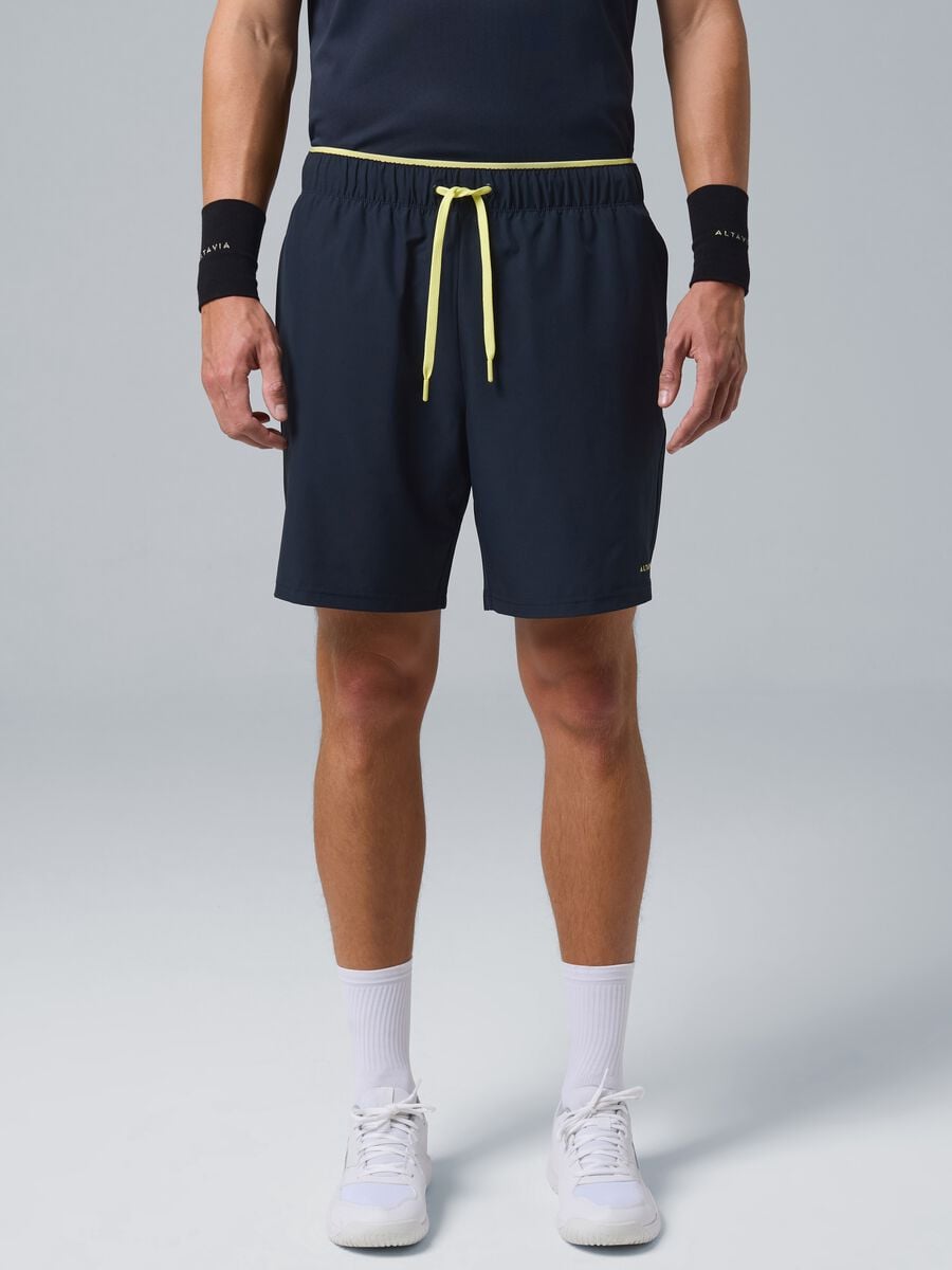Black ALTAVIA COURT stretch-fabric sports shorts_1