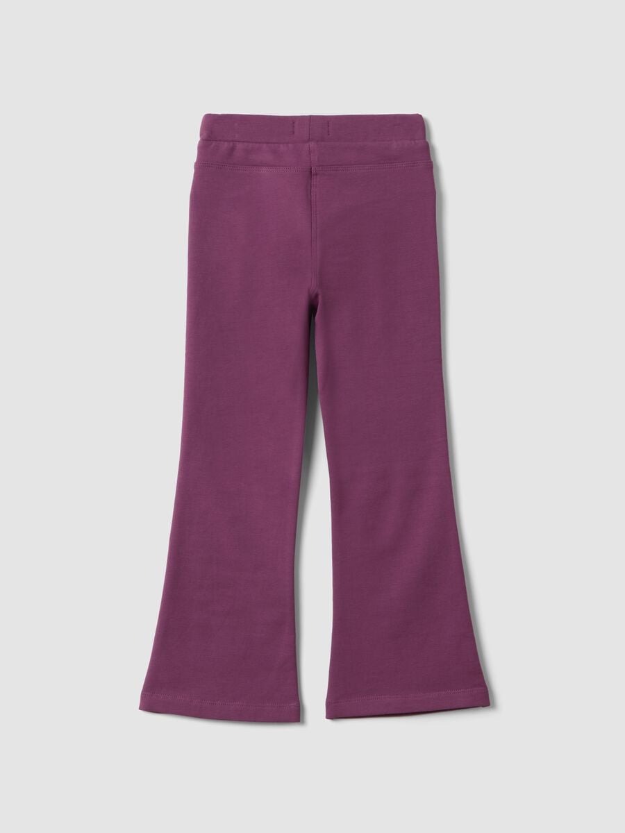 Purple flare treggings in stretchy organic cotton_2