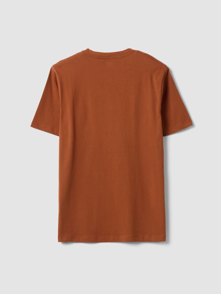 Brown regular-fit T-shirt in pure organic cotton jersey_6