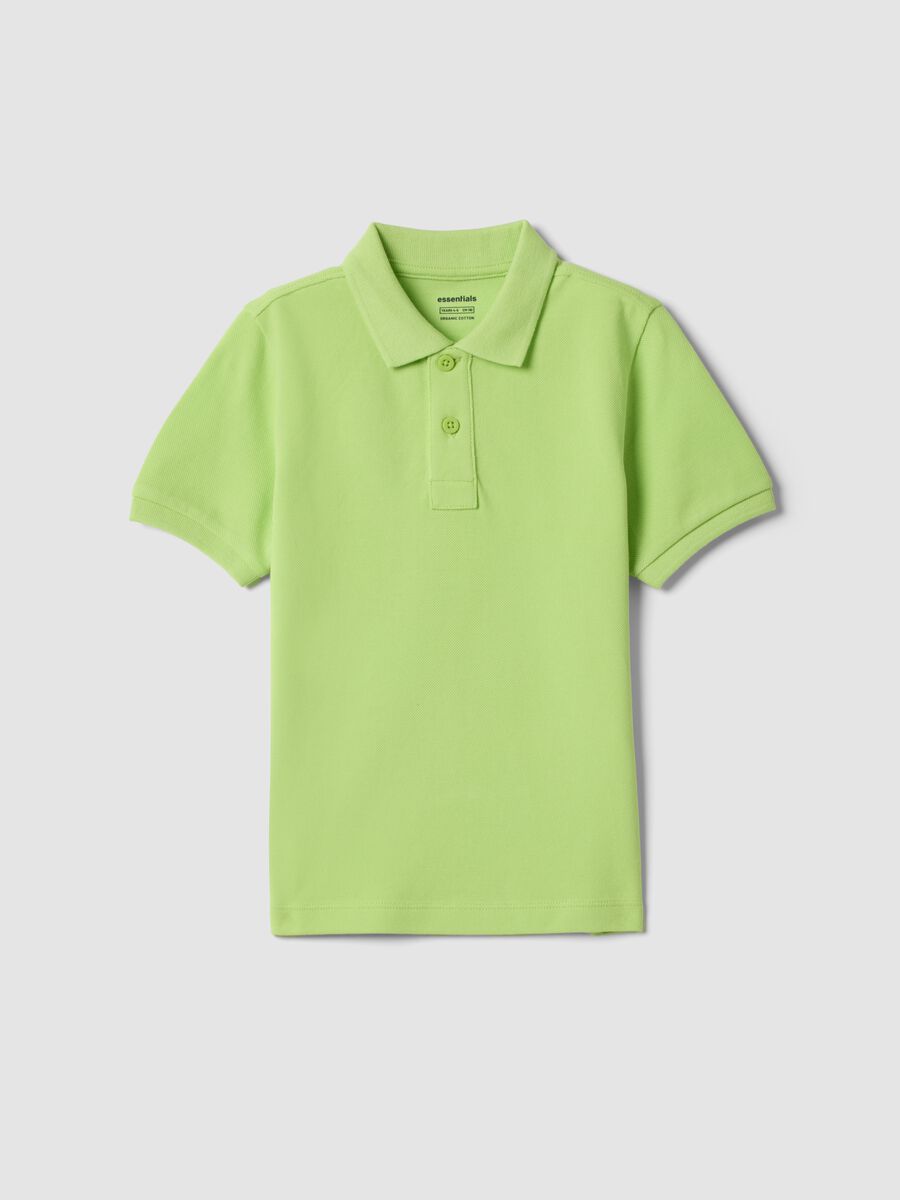 Polo vert manches courtes en pur coton bio pour enfant_0