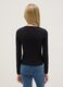 Girls' black long-sleeve cotton blend slim fit top_1