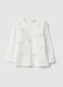 Maglietta bianca in cotone elasticizzato con fiocchetti da bimba_0
