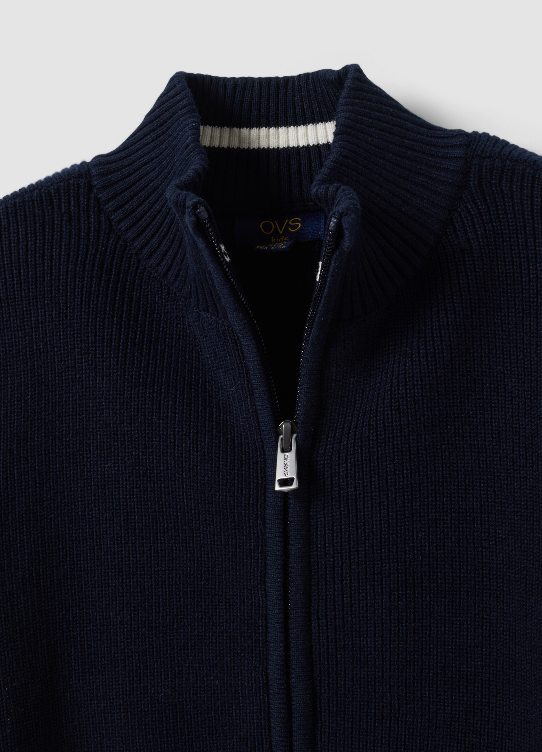 Blue pure cotton regular-fit cardigan for boys