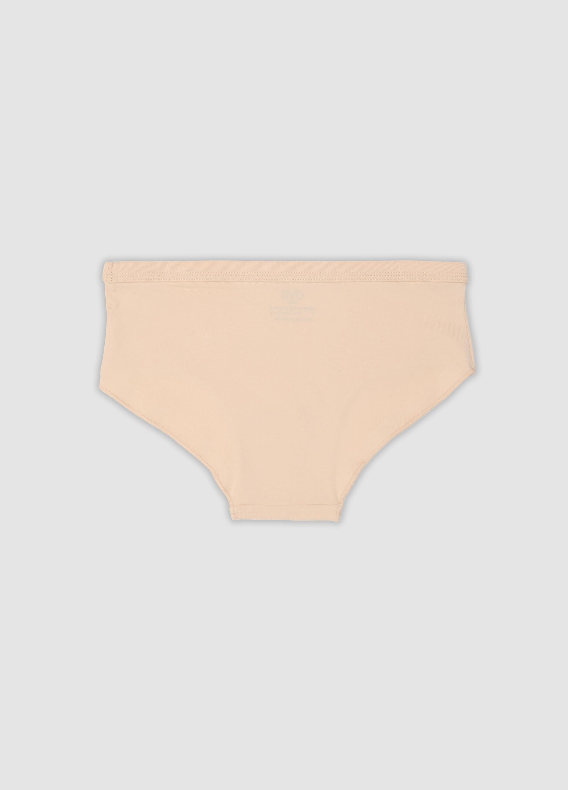 Beigefarbener Slip aus elastischer Bio-Baumwolle f&uuml;r M&auml;dchen