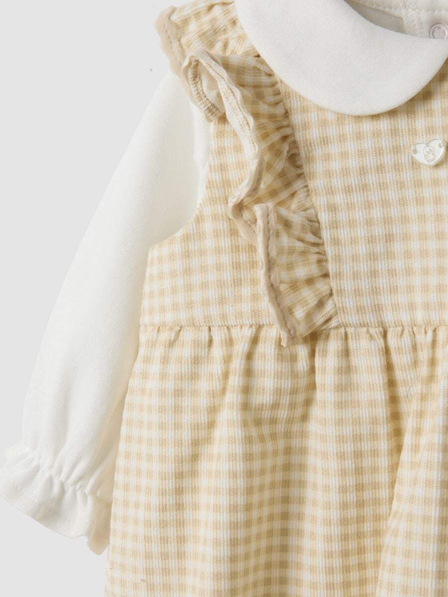 Yellow and white set in pure organic cotton for baby girl_2