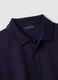 Navy stretch polo-collar sweatshirt with a relaxed fit_5