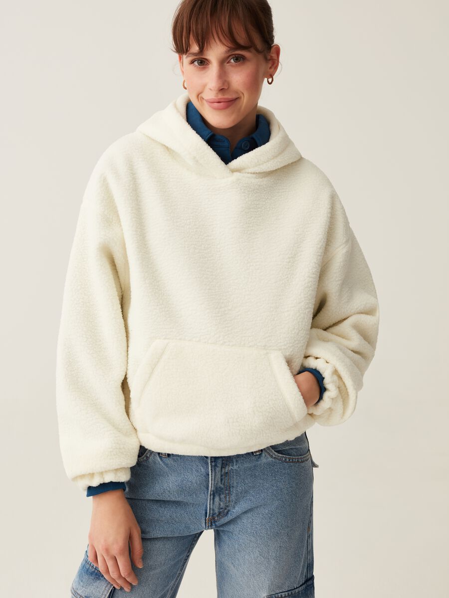 Oversized teddy sweatshirt with hood_1