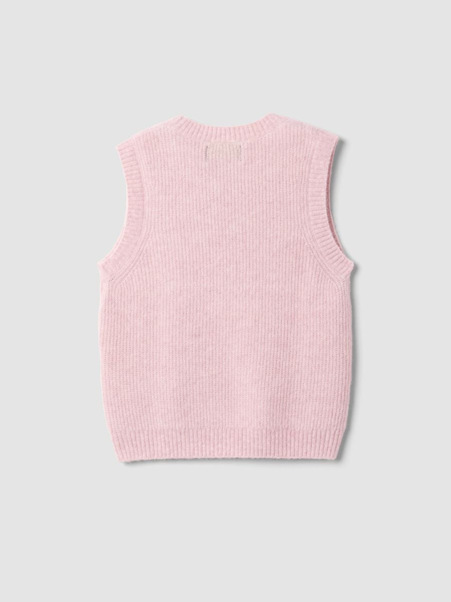 Pink crew-neck wool and alpaca stretch-knit gilet_6