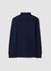 T-shirt blu in puro cotone con dolcevita_2