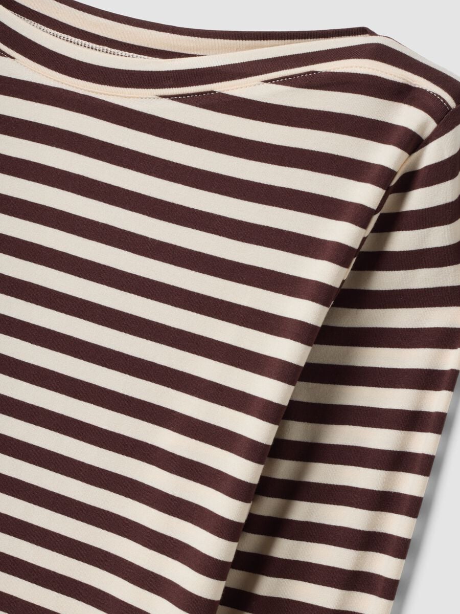 T-shirt multicolor in viscosa elasticizzata a righe slim fit_6