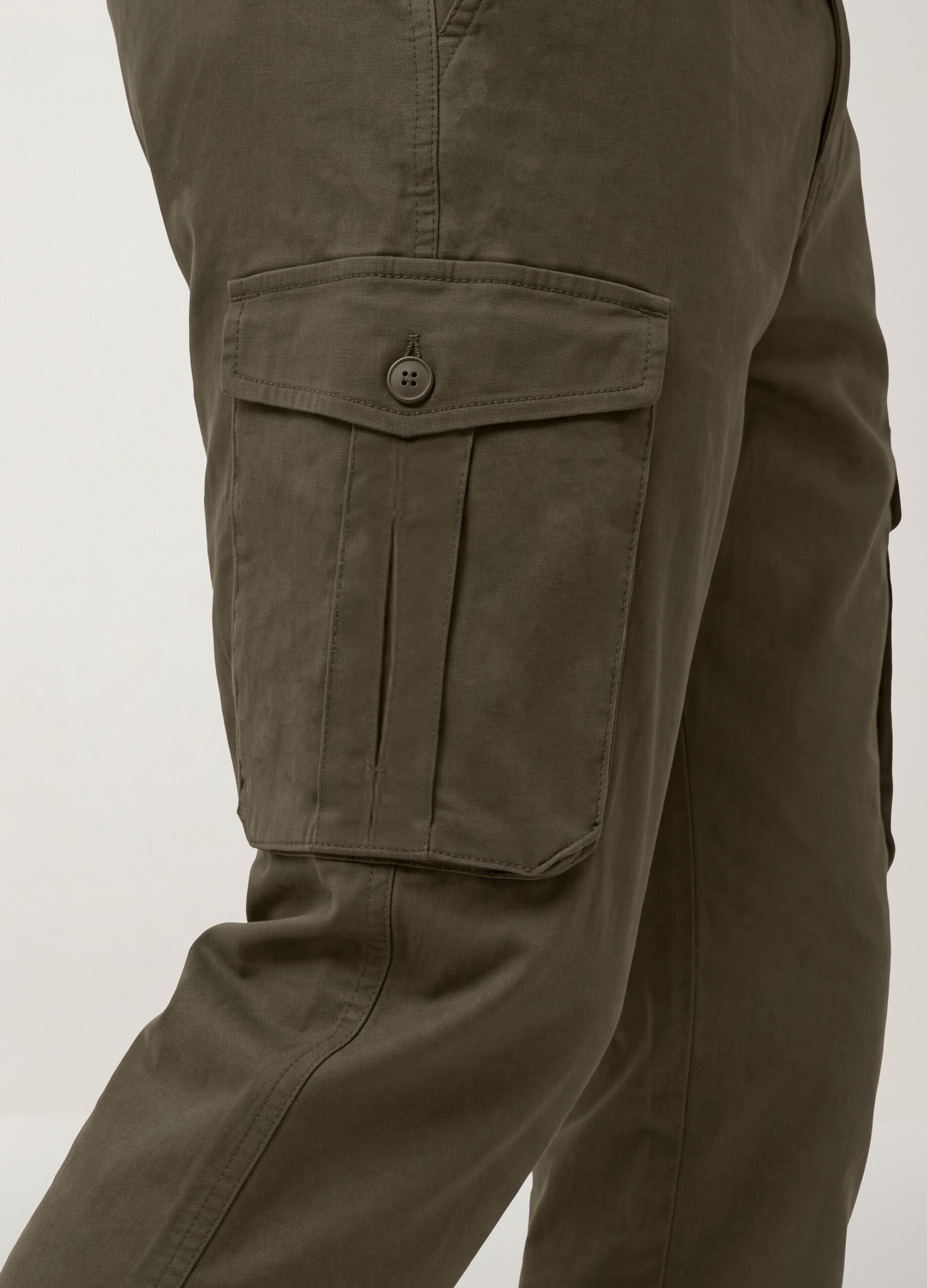 Gr&uuml;ne Slim-Fit-Cargohose aus Stretch-Baumwolle