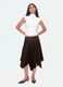 Brown midi skirt with asymmetric hem_0