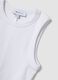 Weisses Cropped-Tanktop aus elastischer Baumwolle_5