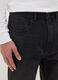 Black denim cotton blend carrot fit jeans_3