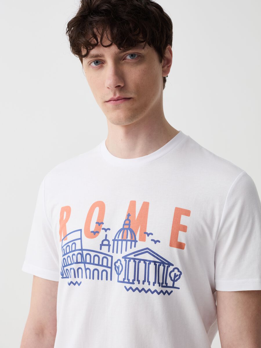 Cotton T-shirt with Rome print_2