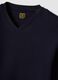 Blue pure cotton V-neck T-shirt, regular fit_1