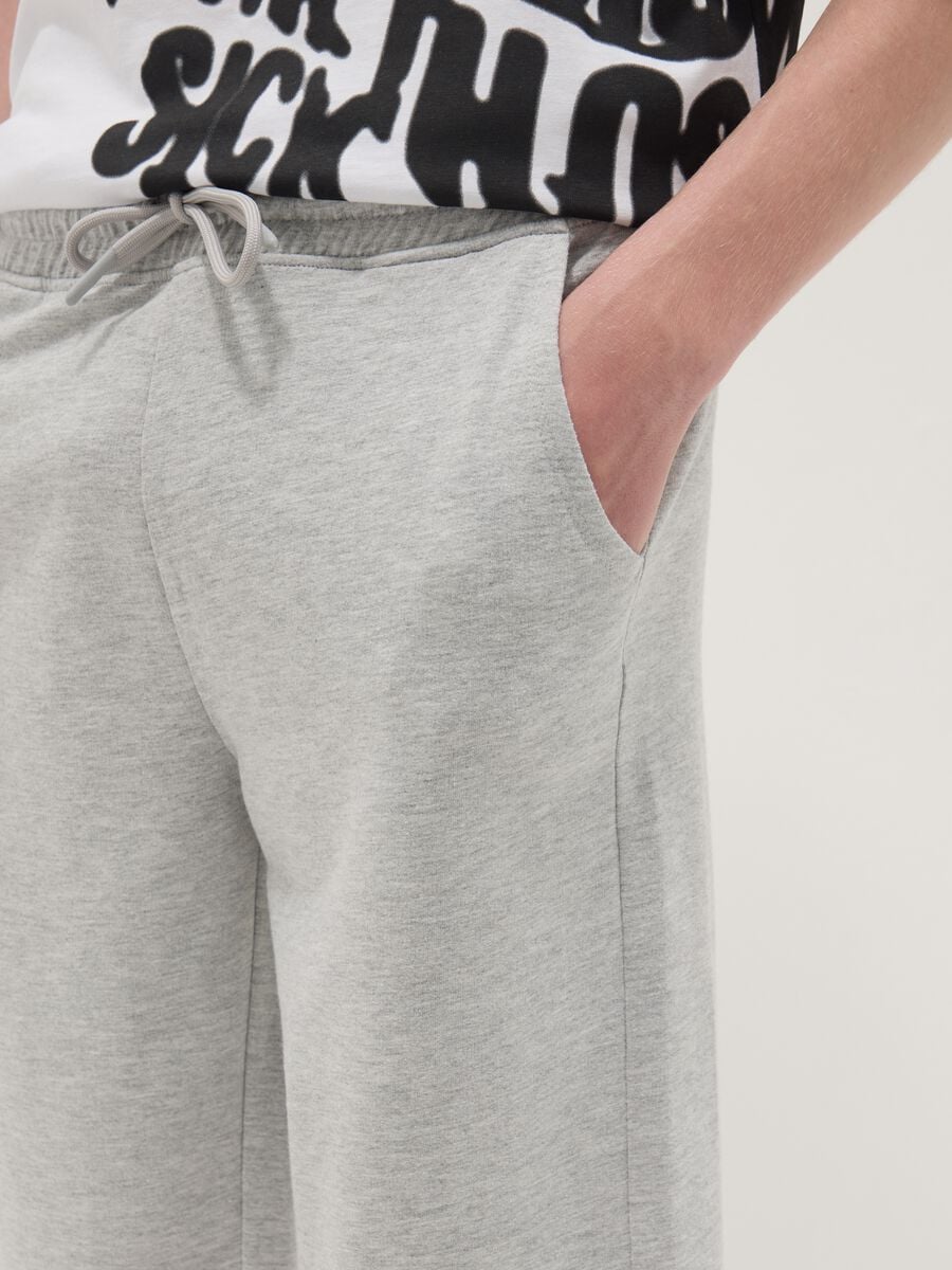 Short gris gar&ccedil;on en coton m&eacute;lang&eacute;, coupe confort_2