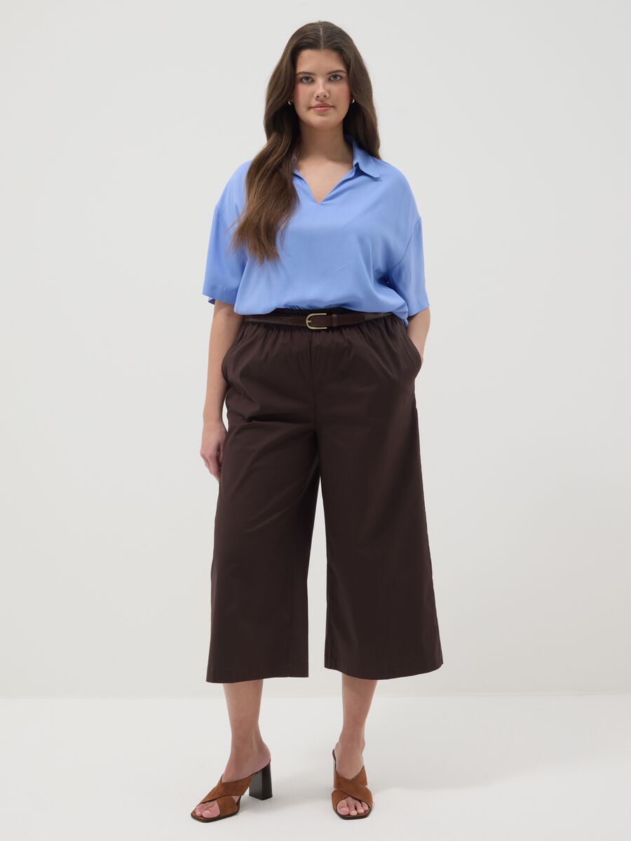 Sky-blue pure viscose shirt with classic collar_2