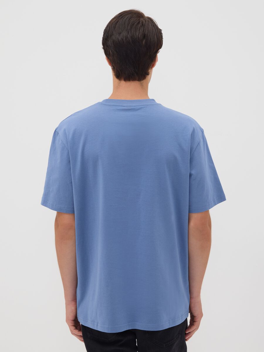Blue pure cotton Peanuts print T-shirt, relaxed fit_3