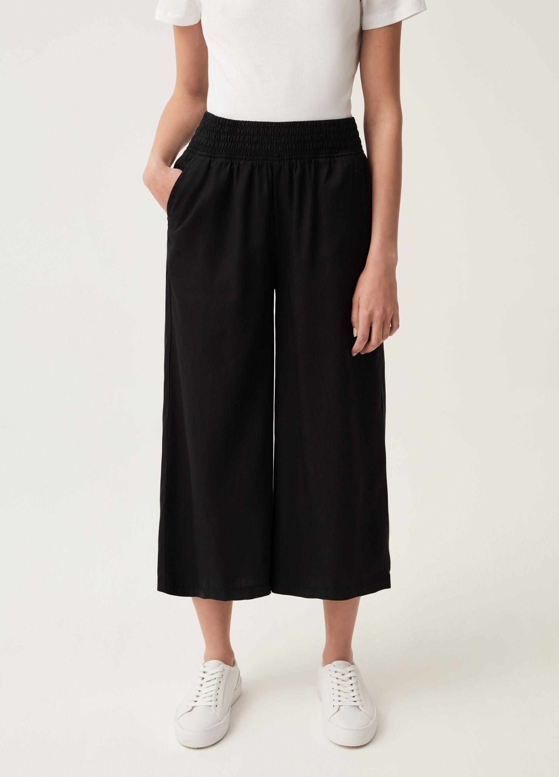 Cropped palazzo pants in Lyocell
