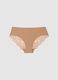 Beige regular fit briefs with lace details_4