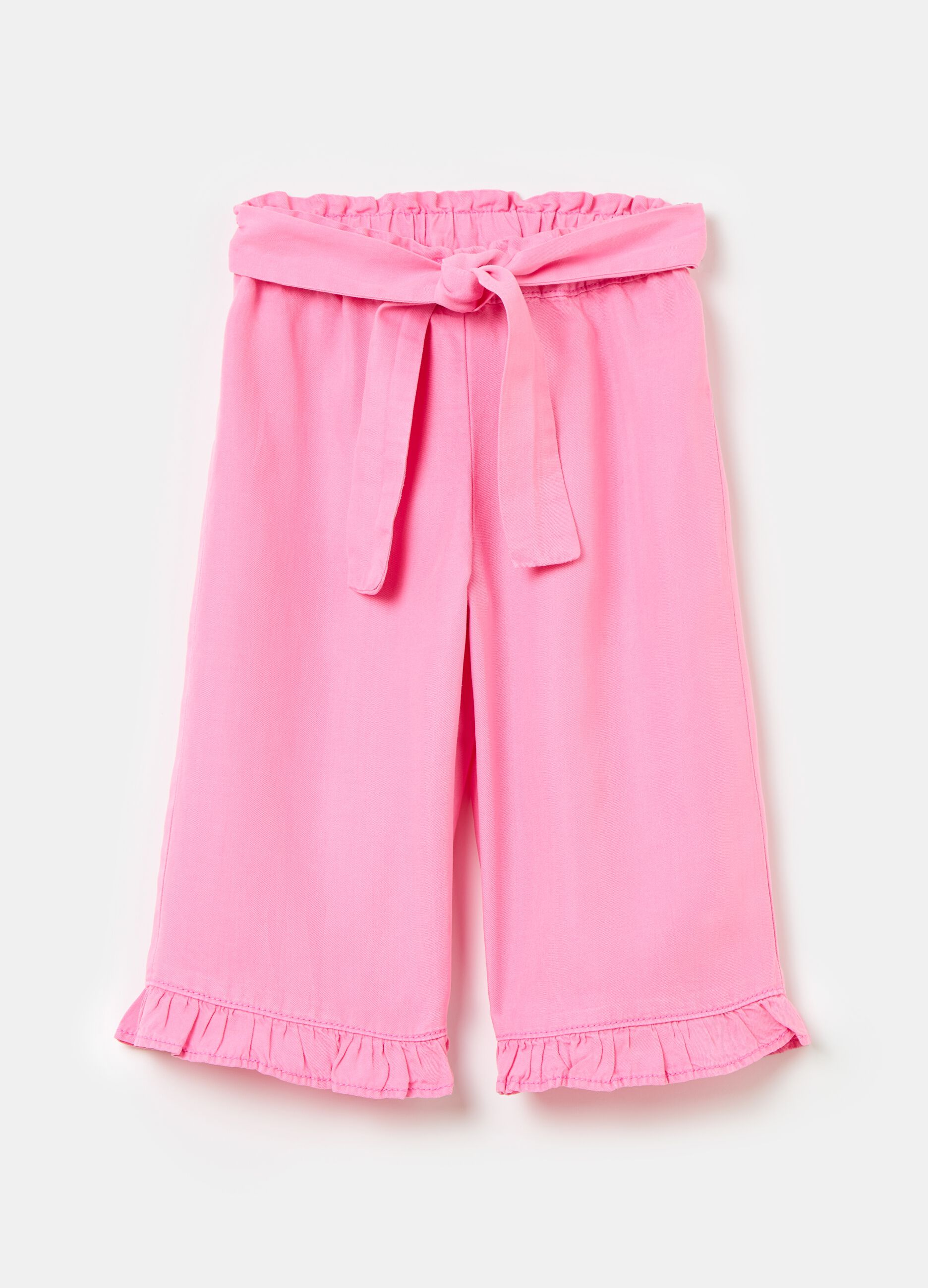 TENCEL™ Lyocell trousers with frills