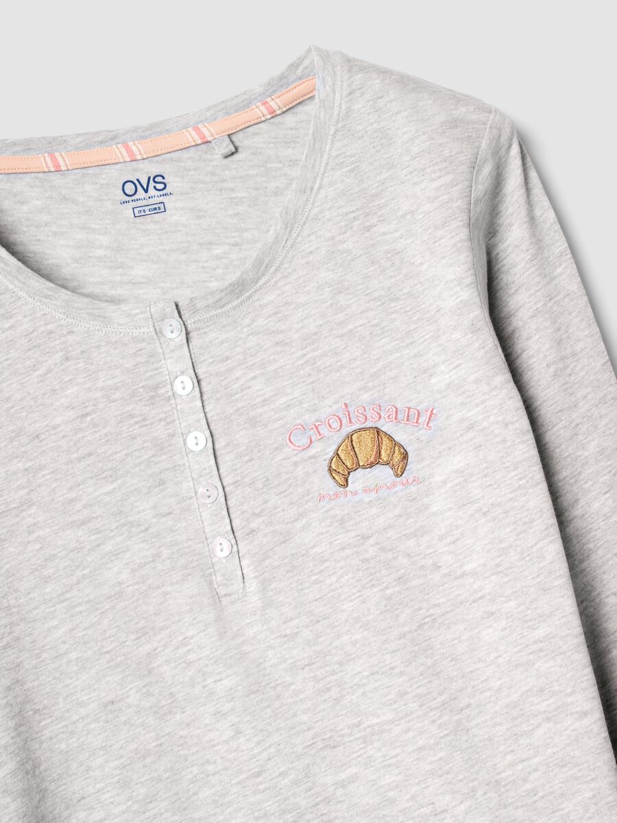 Regular fit multicolour pure cotton pyjamas with croissant_5