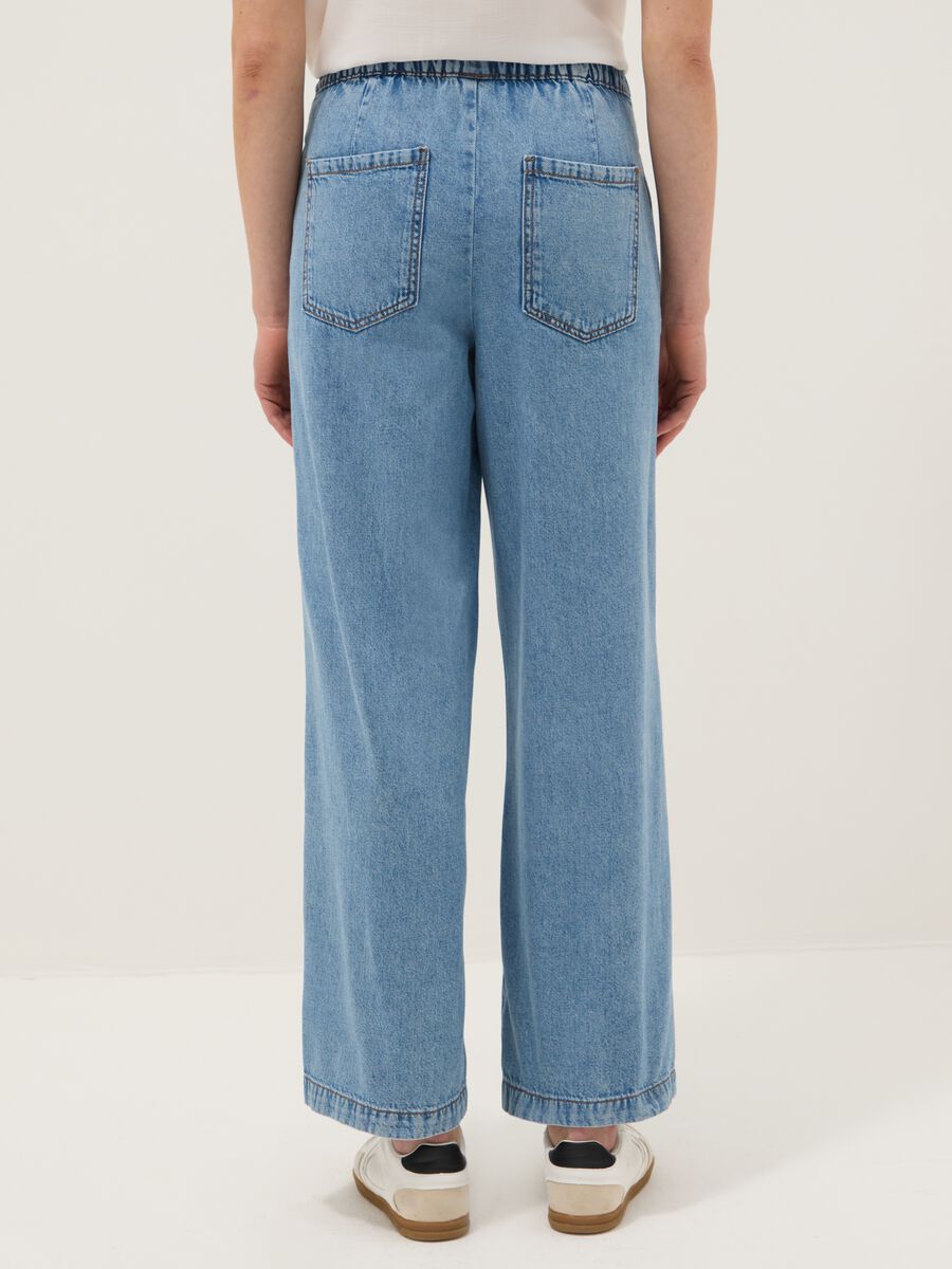 Azure Denim Pure Cotton Jogger Trousers Regular Fit_2