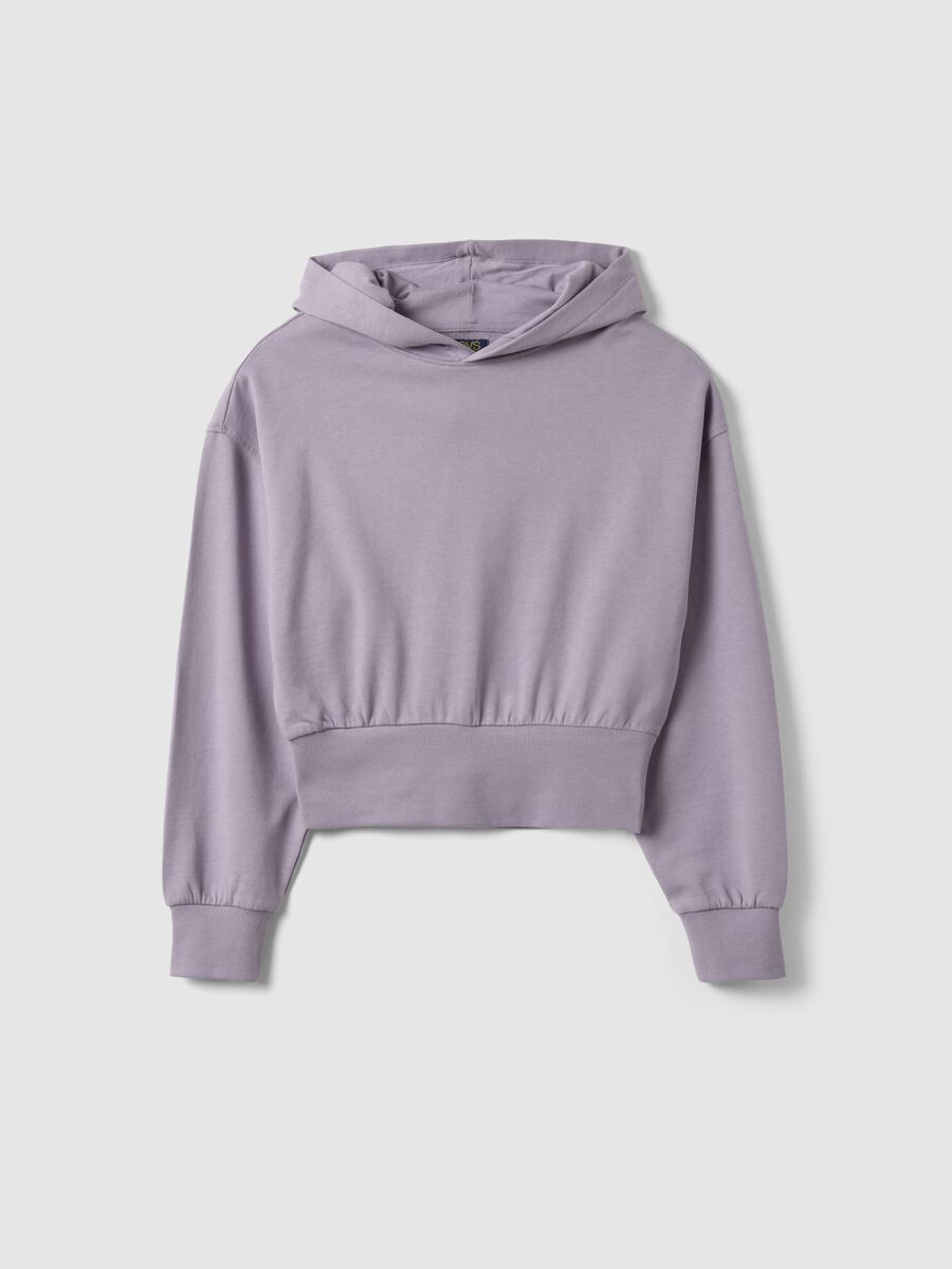Graues Kapuzen-Sweatshirt aus reiner Baumwolle f&uuml;r M&auml;dchen im entspannten Schnitt_3