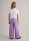 Purple pure cotton regular fit trousers with bow_2