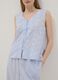 Light blue sleeveless pure cotton pyjama top with buttons_3