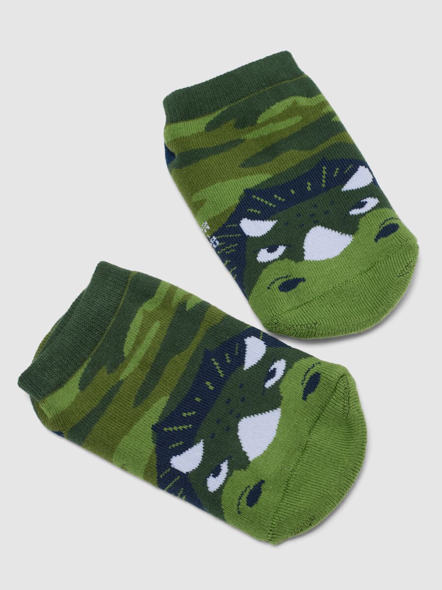 Calzini in misto cotone multicolor da bambino con design dinosauro_1