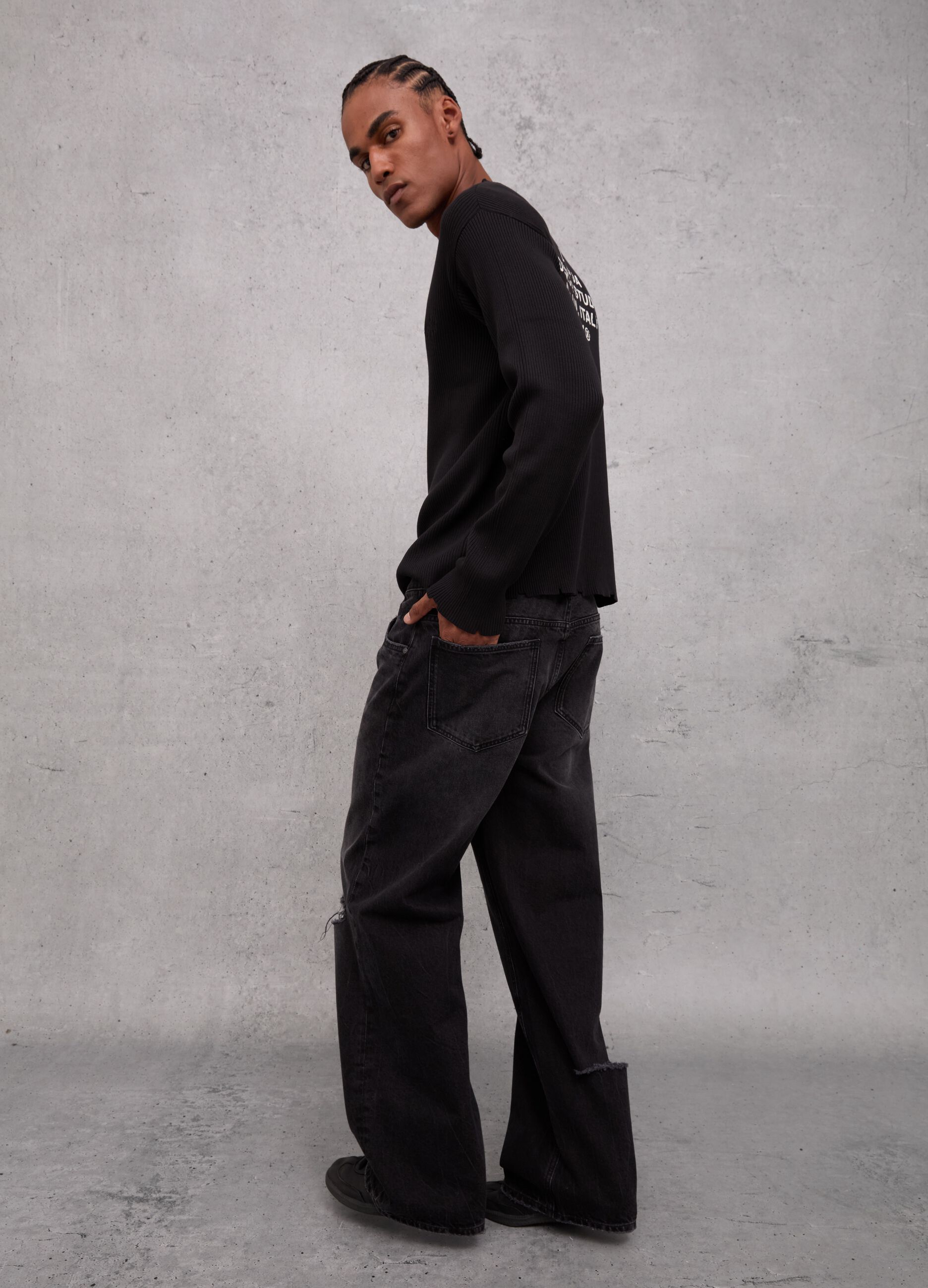 Baggy Denim Washed Black