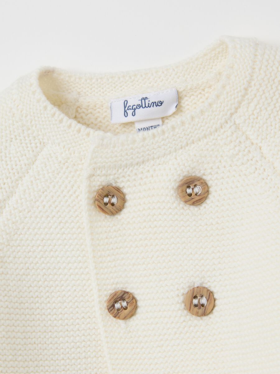 White cotton baby coat in regular fit_3