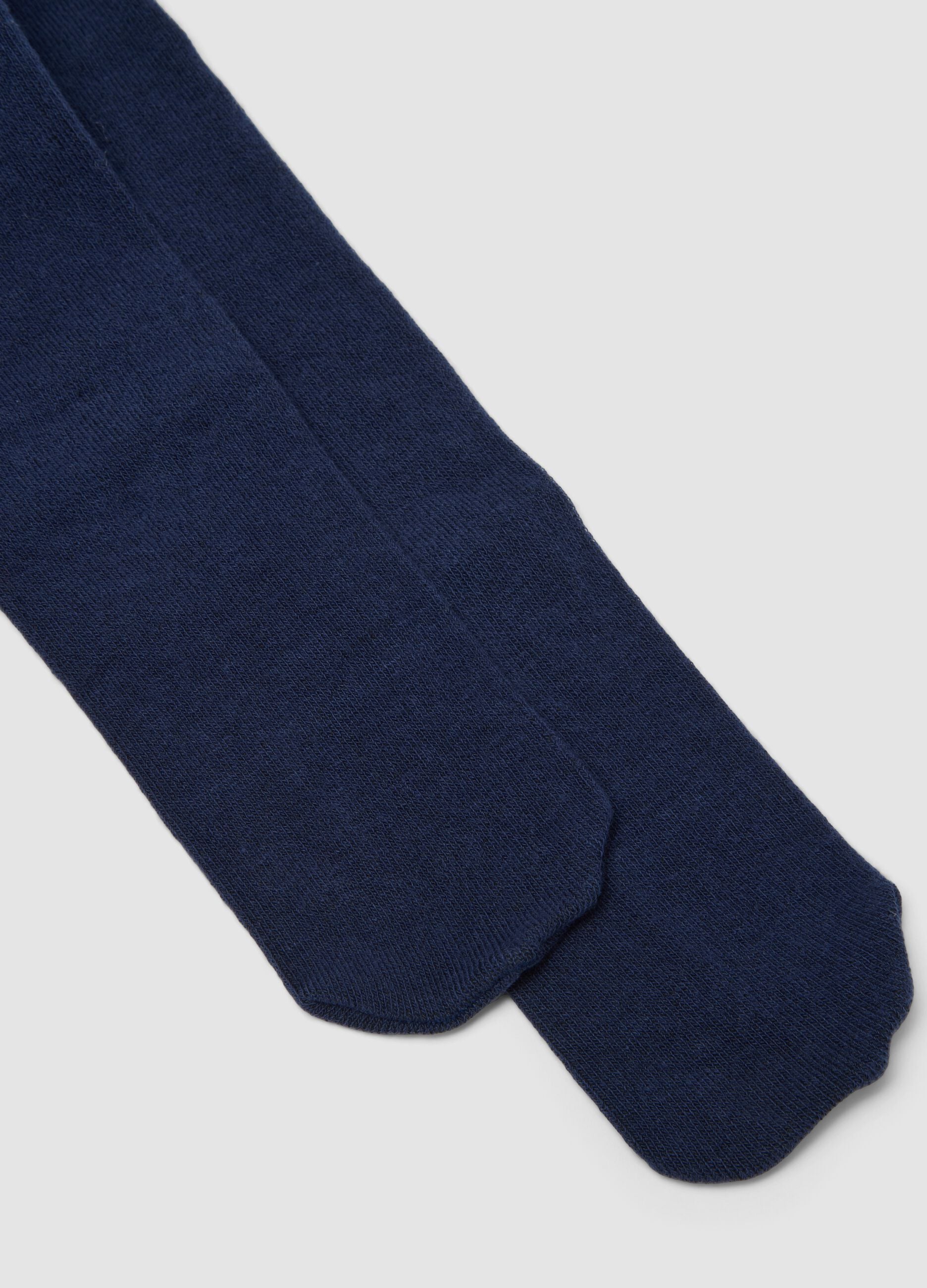 Midnight blue organic stretch cotton tights