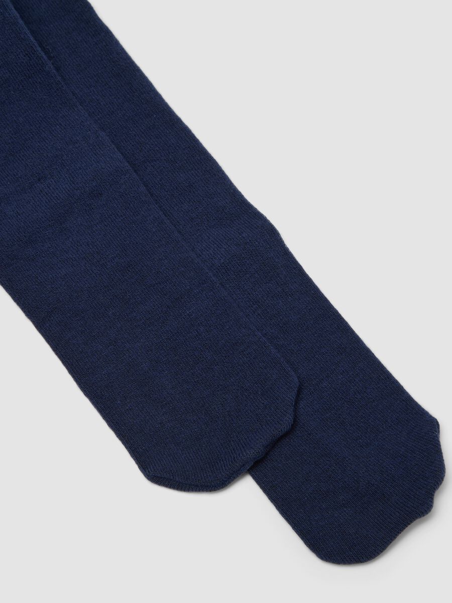 Midnight blue organic stretch cotton tights_1