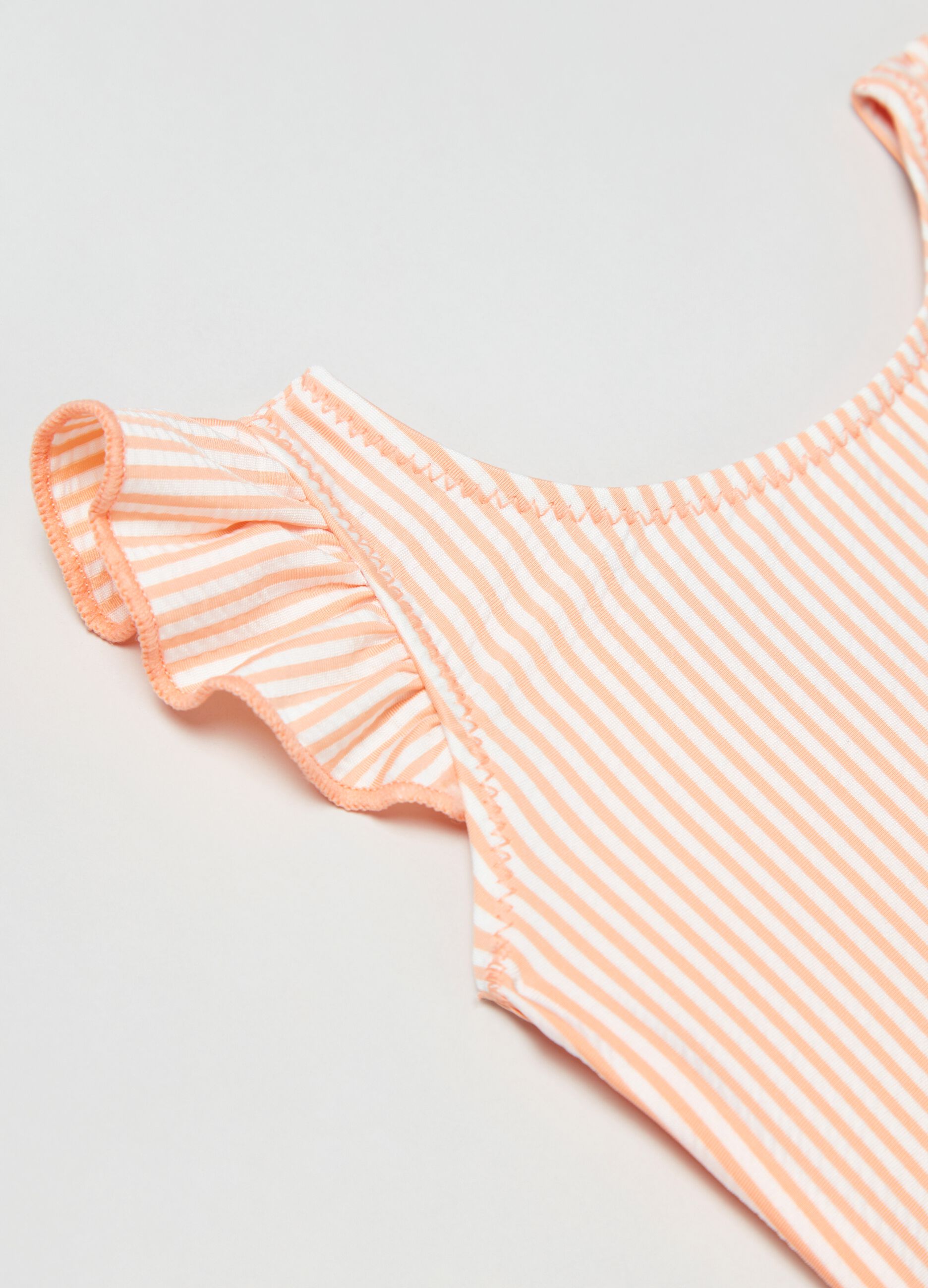 One-piece striped swimsuit