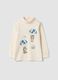 Beige organic cotton roll-neck top_0