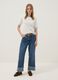 White viscose-blend T-shirt with light-blue trims_1