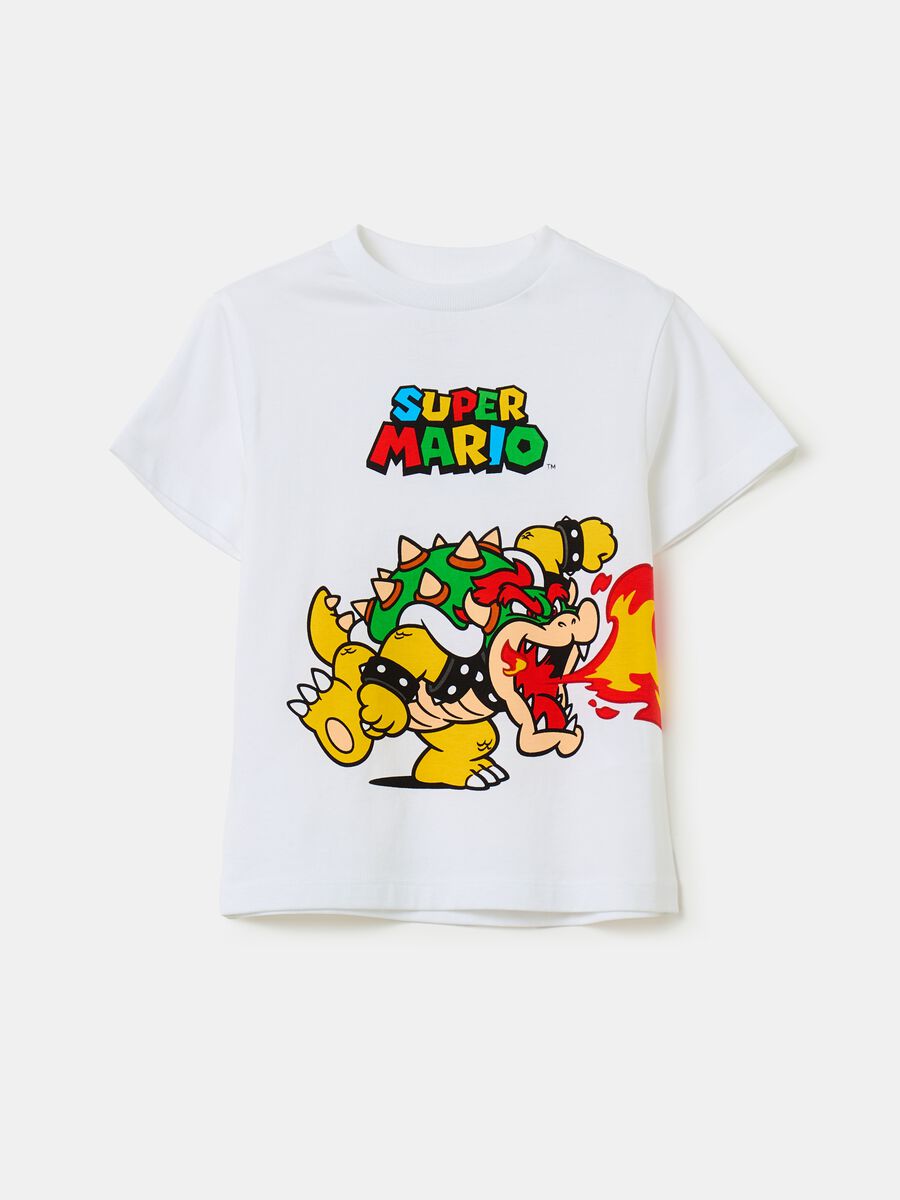 Cotton T-shirt with Bowser print_0