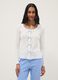 White pure cotton regular fit pyjama shirt with embroidery_0