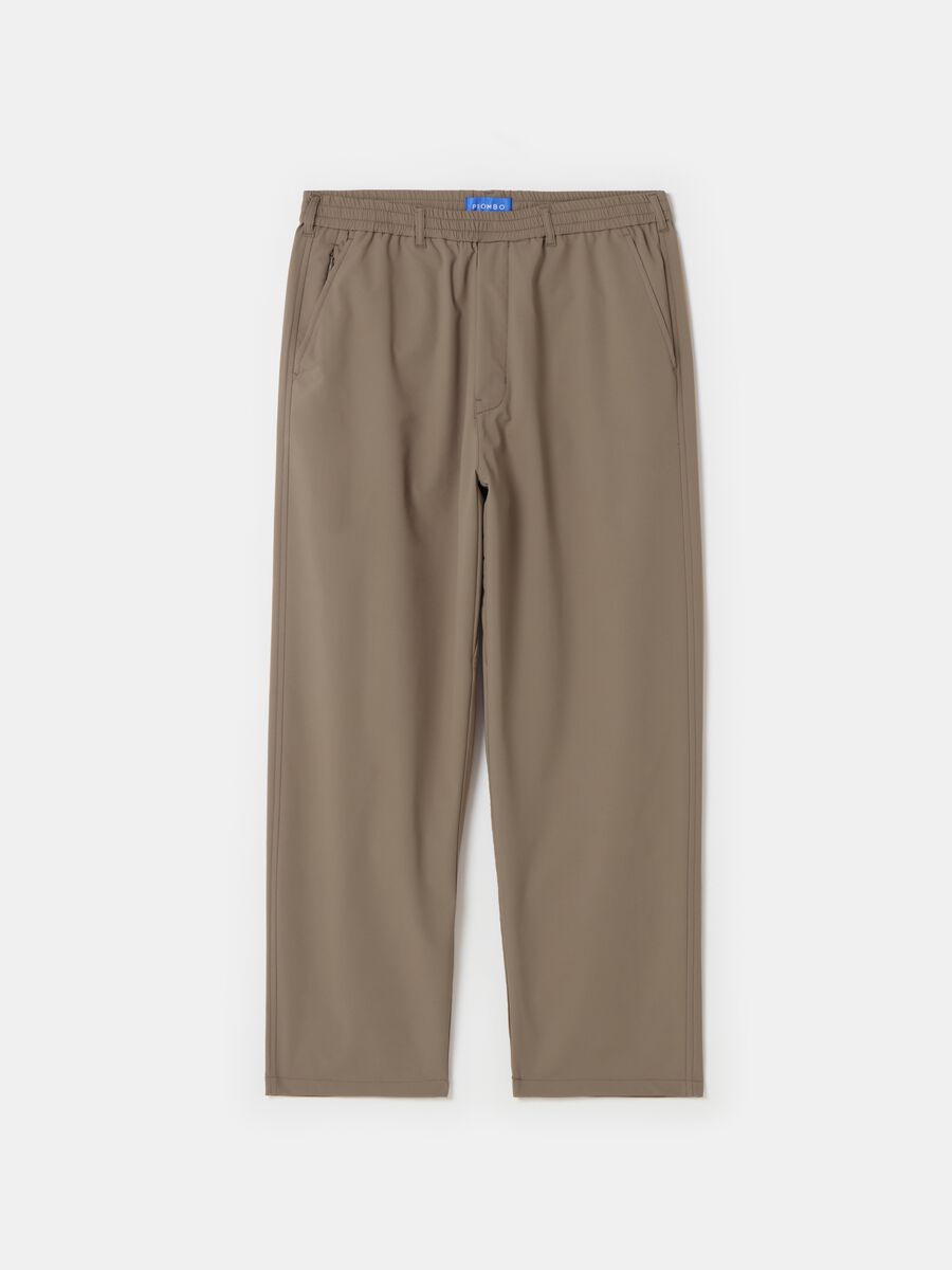 PIOMBO Selection straight-fit trousers in technical fabric_4