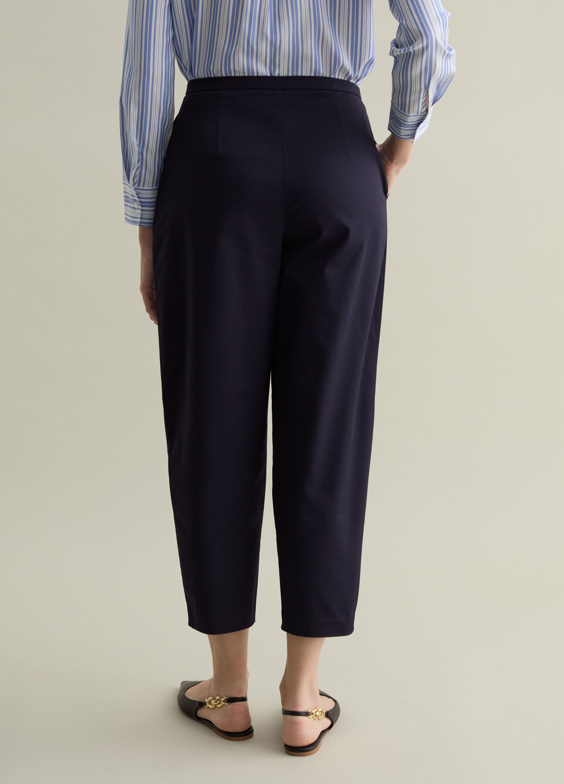 Balloon-fit trousers in stretch cotton