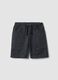 Blue pure cotton shorts with elasticated waist for boys, comfort fit_3