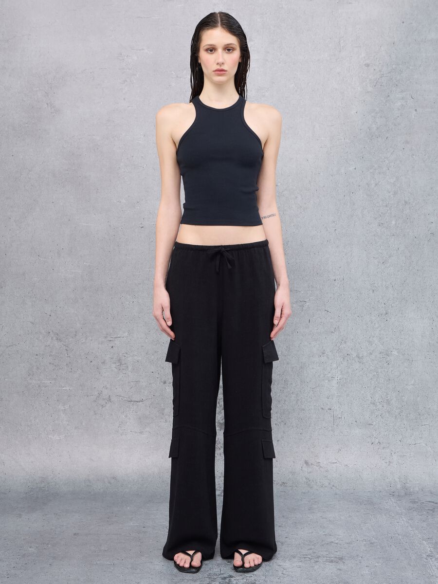 Tank Top Crew Neck Black_4