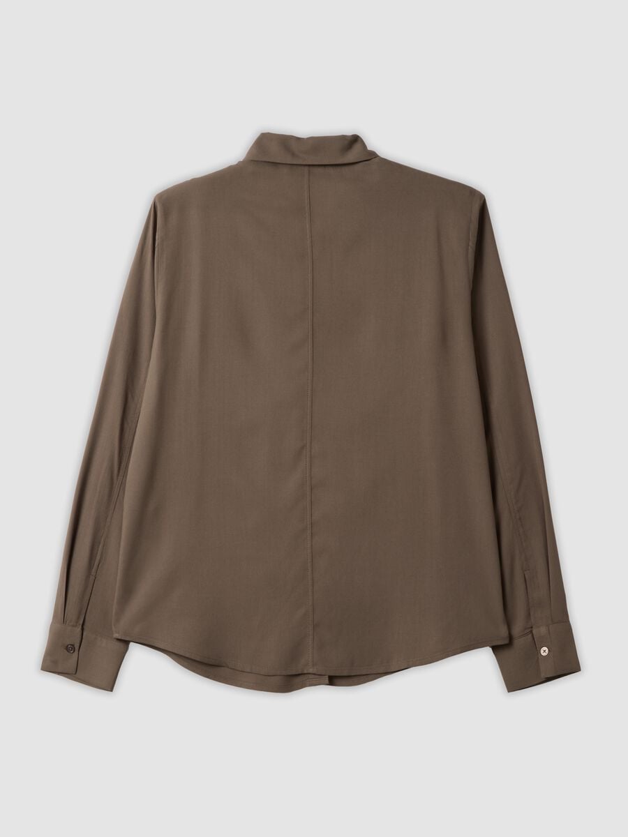 Camicia marrone in pura viscosa regular fit_6
