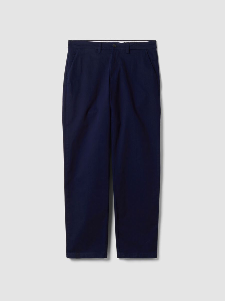 Blue regular-fit stretch cotton twill chino trousers_4