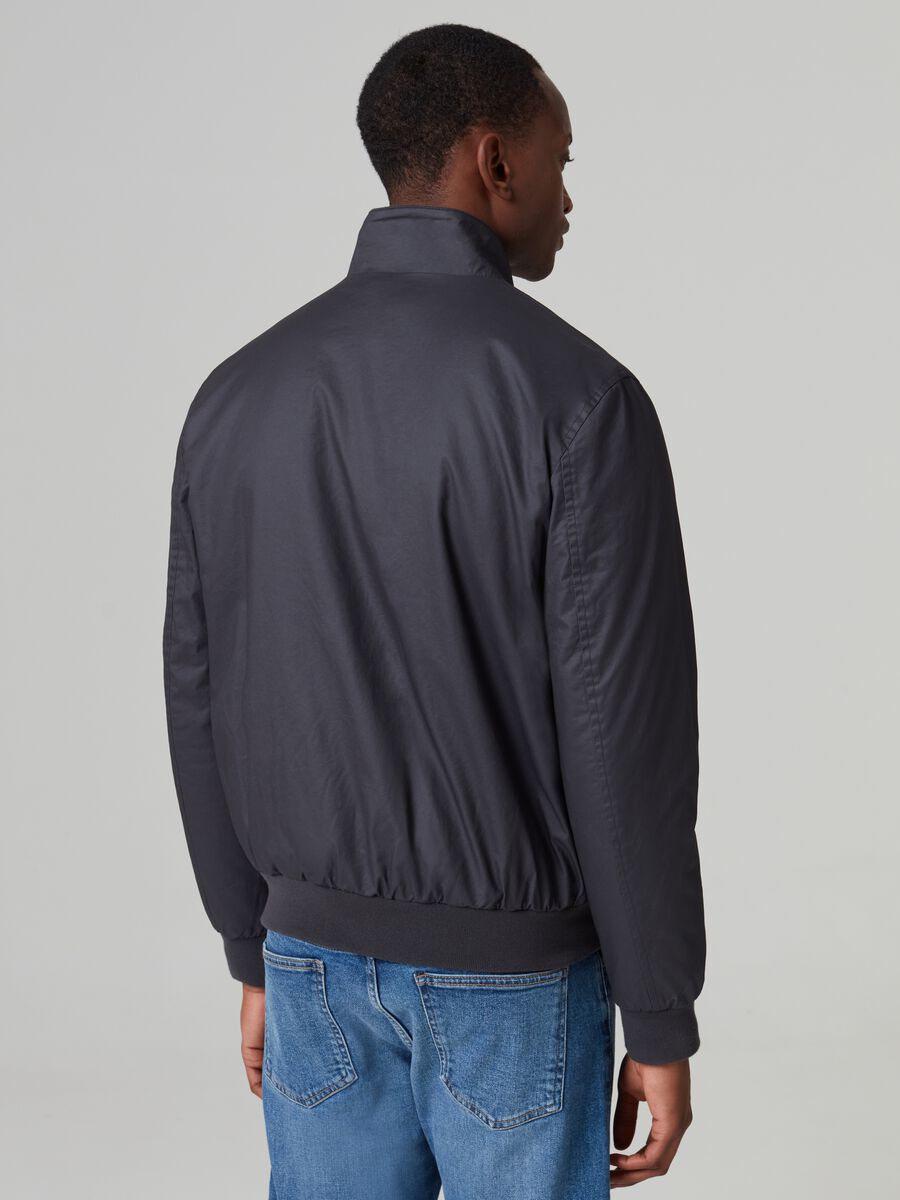 Cotton bomber jacket with high neck_2