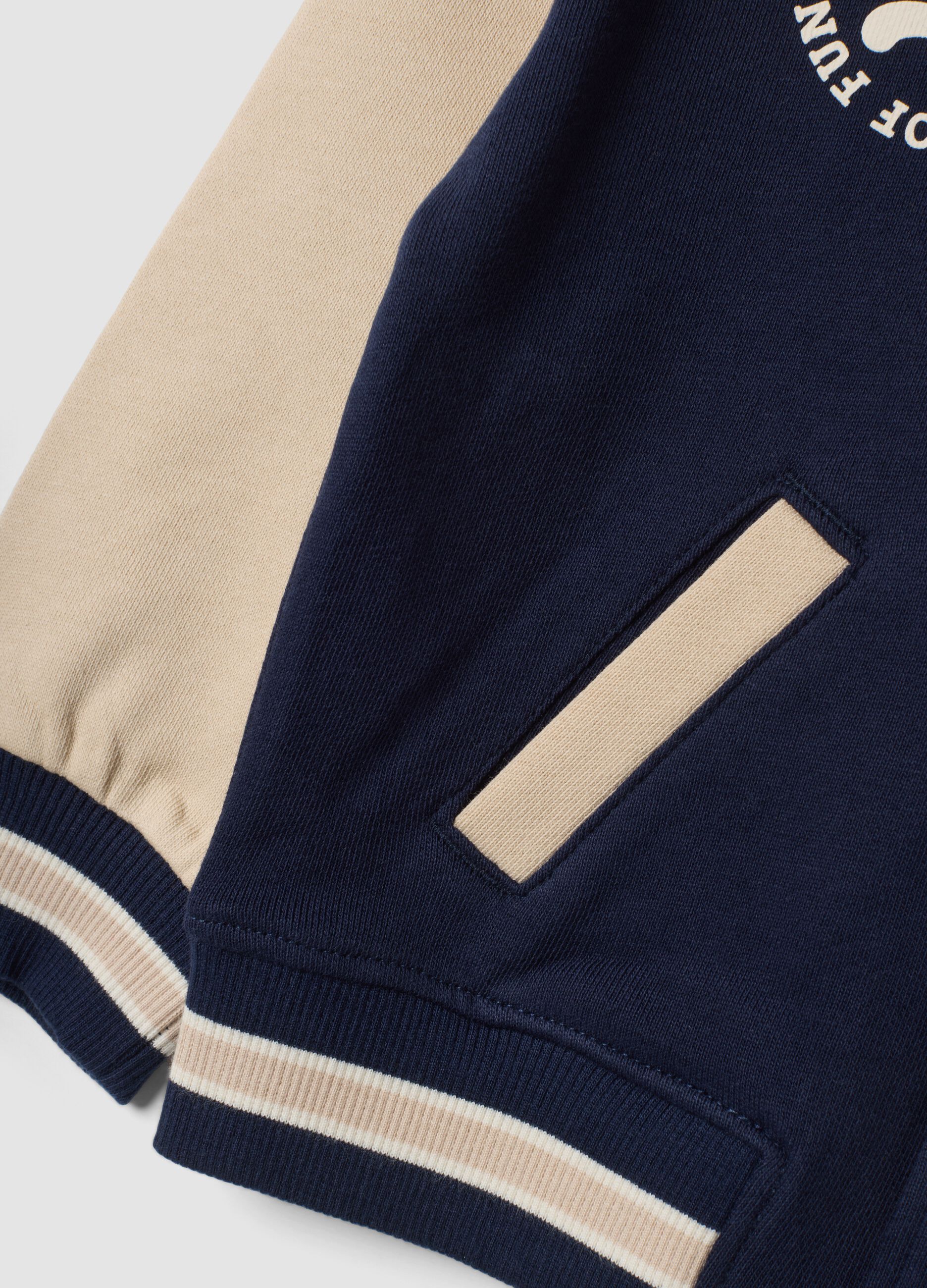 Navy blue collegiate sweatshirt in pure cotton, regular fit