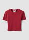 Rotes, geripptes Fitted-T-Shirt aus Stretch-Baumwolle_4